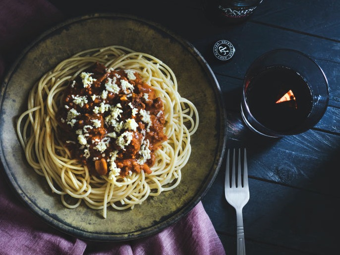 Bolognese made with 100% grass-fed, organic beef 